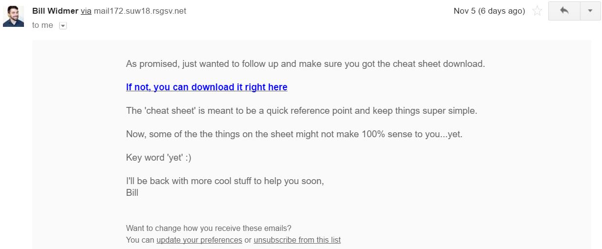 An example of an email autoresponder